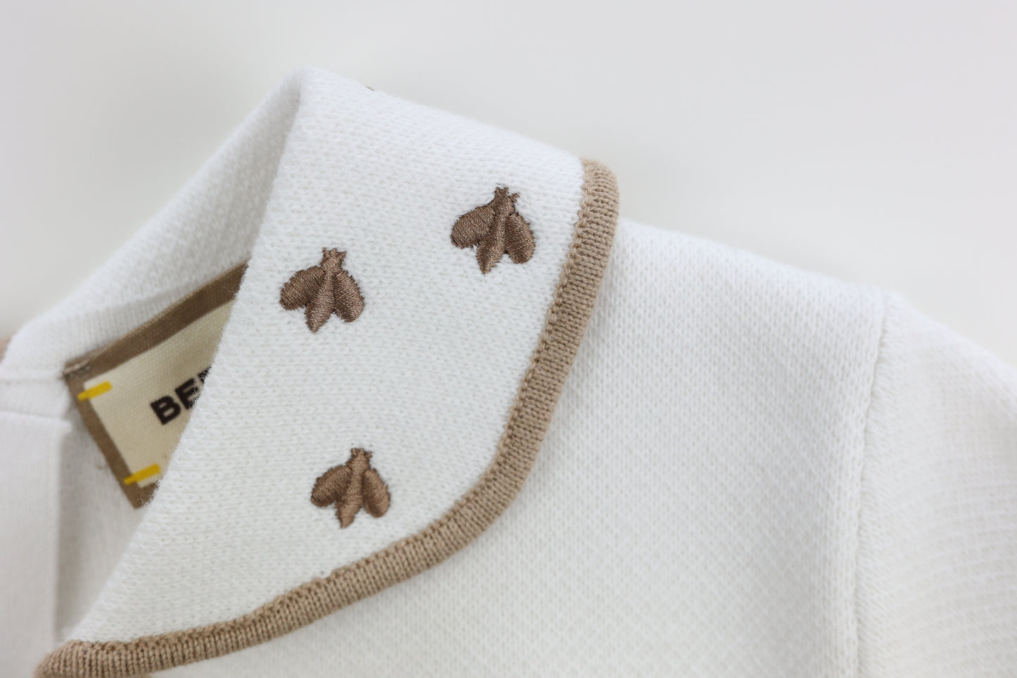 Soft Knitted Sweater with Collar and Scalloped Front Placket
