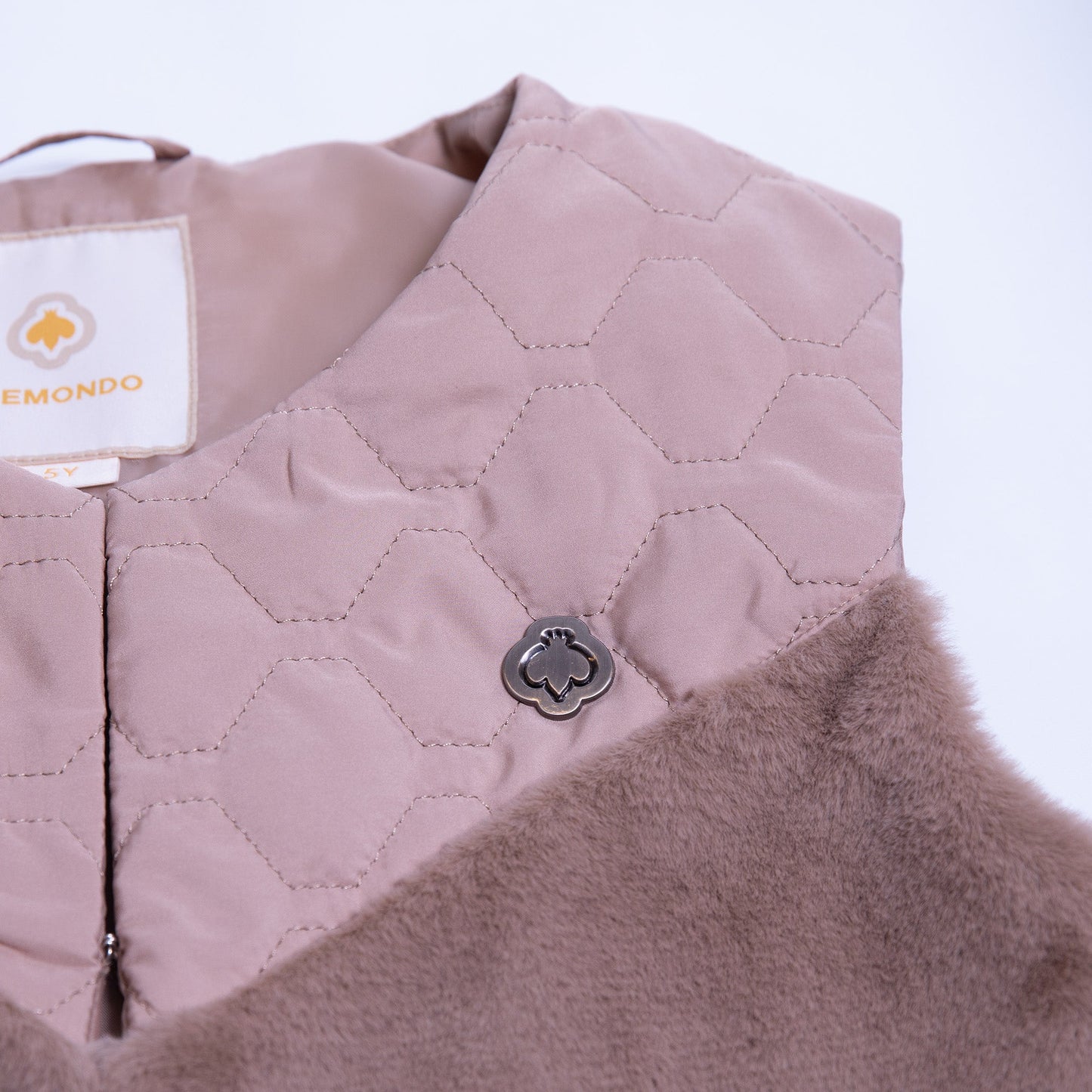 Aurea Faux Fur and Honeycomb Quilted Vest