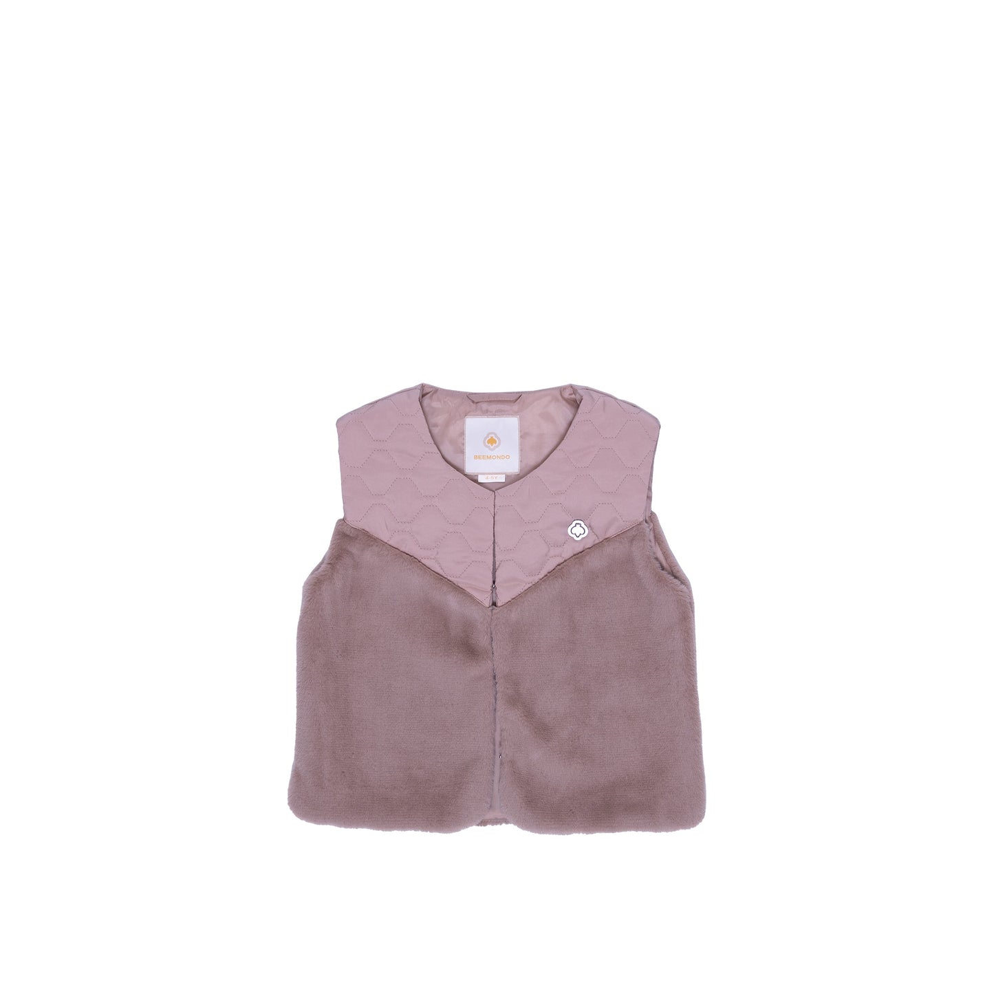 Aurea Faux Fur and Honeycomb Quilted Vest
