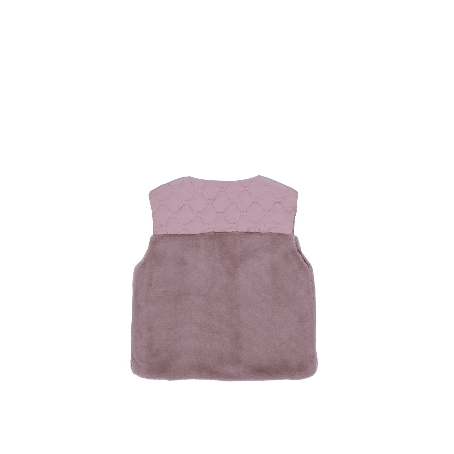 Aurea Faux Fur and Honeycomb Quilted Vest
