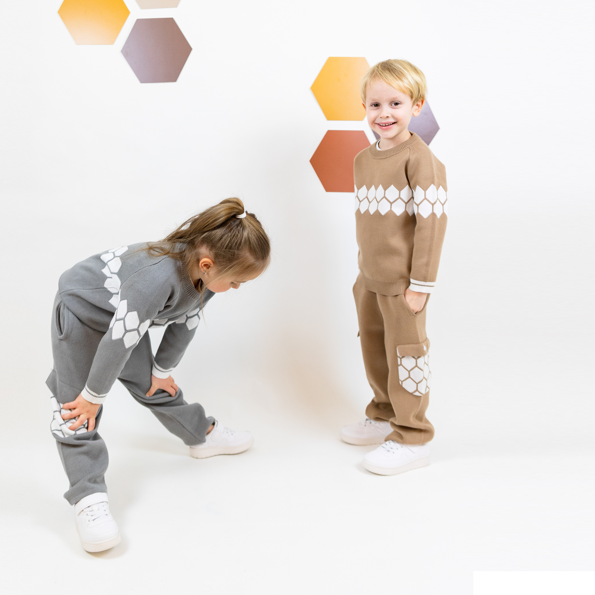 Hexagon Soft Knitted Cargo Pants