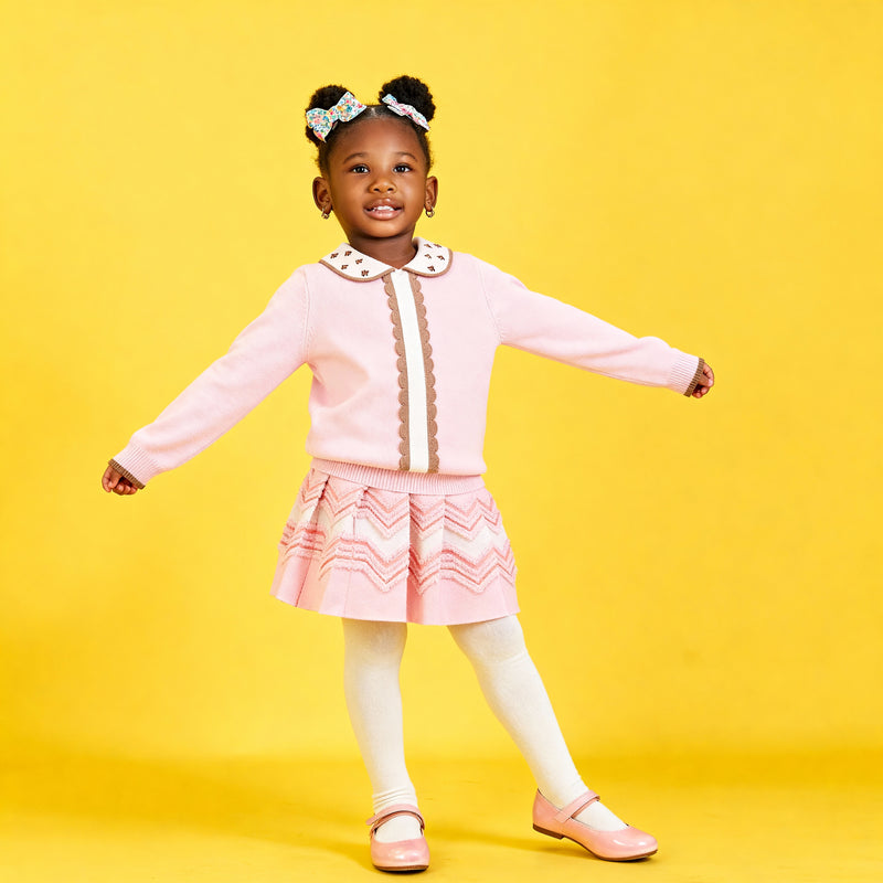 Scallop Mjuk Stickad Tröja med krage 