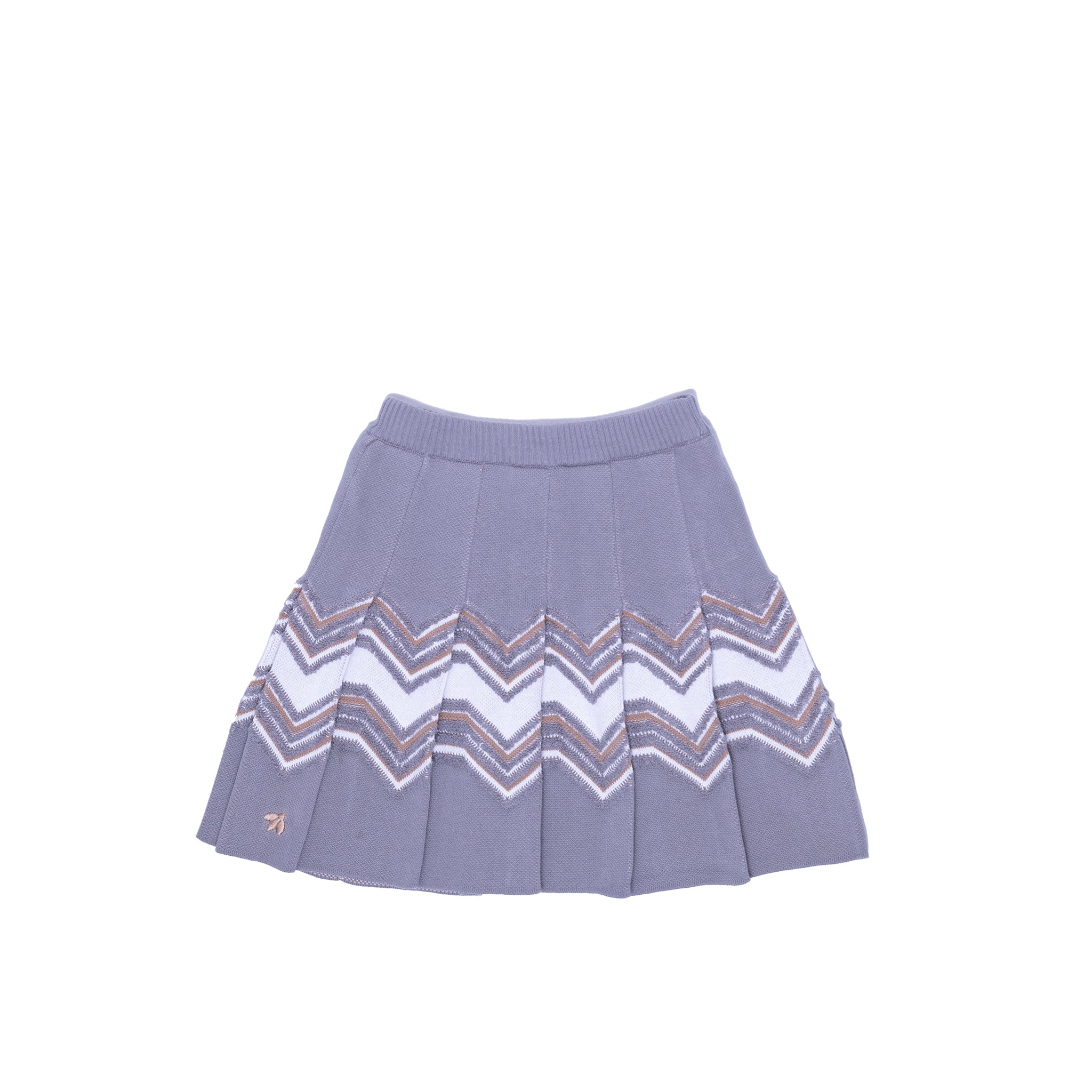 Soft Knitted Buzz Skirt with Pleats - Cloud Grey