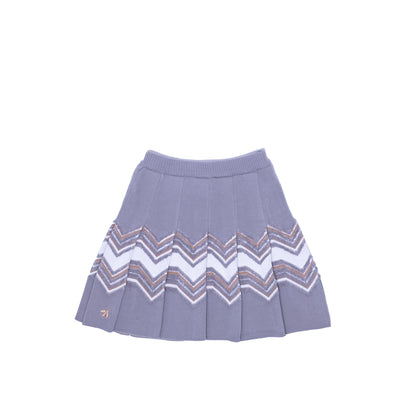 Soft Knitted Buzz Skirt with Pleats - Cloud Grey