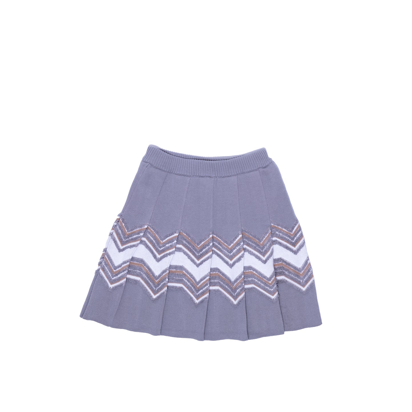 Soft Knitted Buzz Skirt with Pleats - Cloud Grey