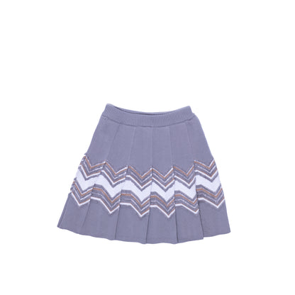 Soft Knitted Buzz Skirt with Pleats - Cloud Grey