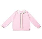 Soft Knitted Sweater with Collar and Scalloped Front Placket