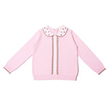 Scallop Mjuk Stickad Tröja med krage 