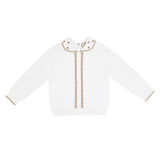 Scallop Mjuk Stickad Tröja med krage 