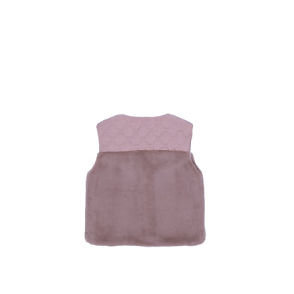 Aurea Faux Fur and Honeycomb Quilted Vest
