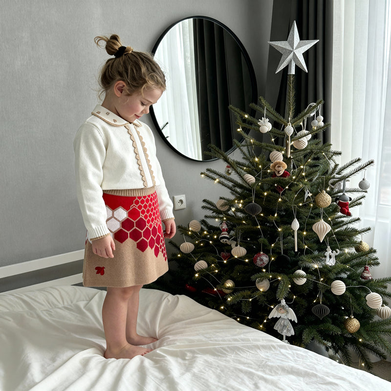 Scallop Mjuk Stickad Tröja med krage 