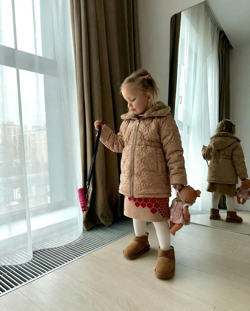 Regina Quiltat Jacka med krage i Fuskpäls