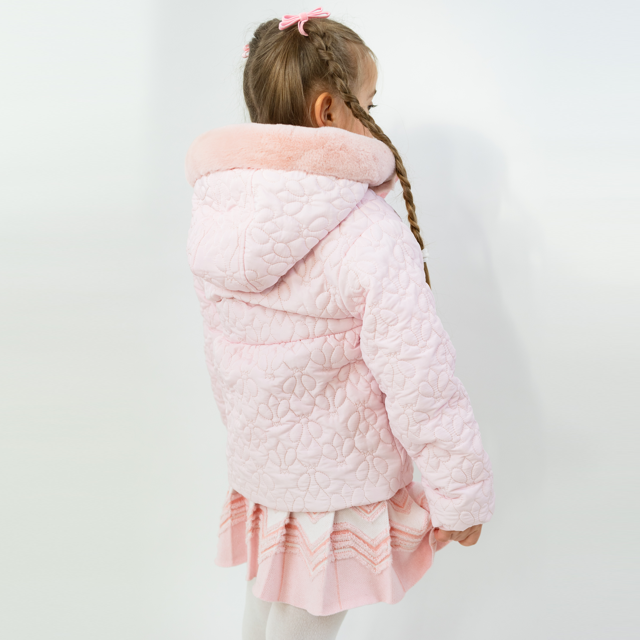 Beatrice Quilted Jacket with detachable hood with Faux Fur