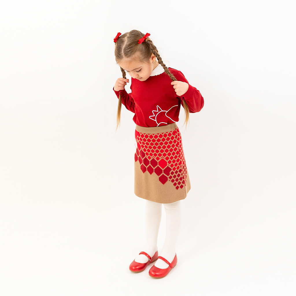 Hexagon Mjuk Stickad Kjol