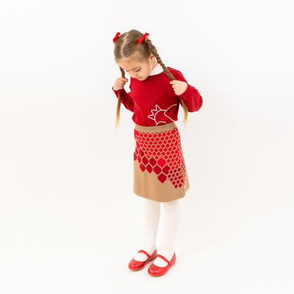 Hexagon Mjuk Stickad Kjol