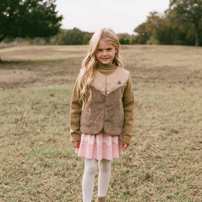 Aurea Quiltad Väst med Fuskpäls