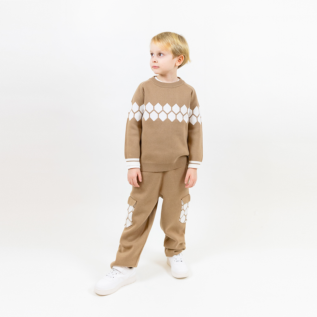 Hexagon Soft Knitted Cargo Pants