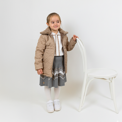 Regina Quilted Jacket with Faux Fur Collar