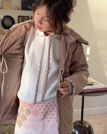 Honeycomb Mjuk Stickad Kjol 